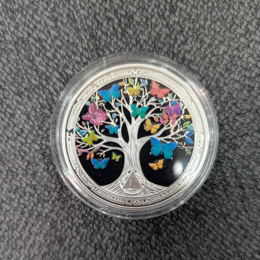 Colorful Butterfly Tree Coin